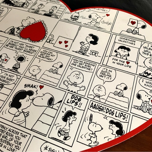 Vintage Peanuts Camp Snoopy Schulz Valentines Heart Comic Strip Art - Picture 3 of 8